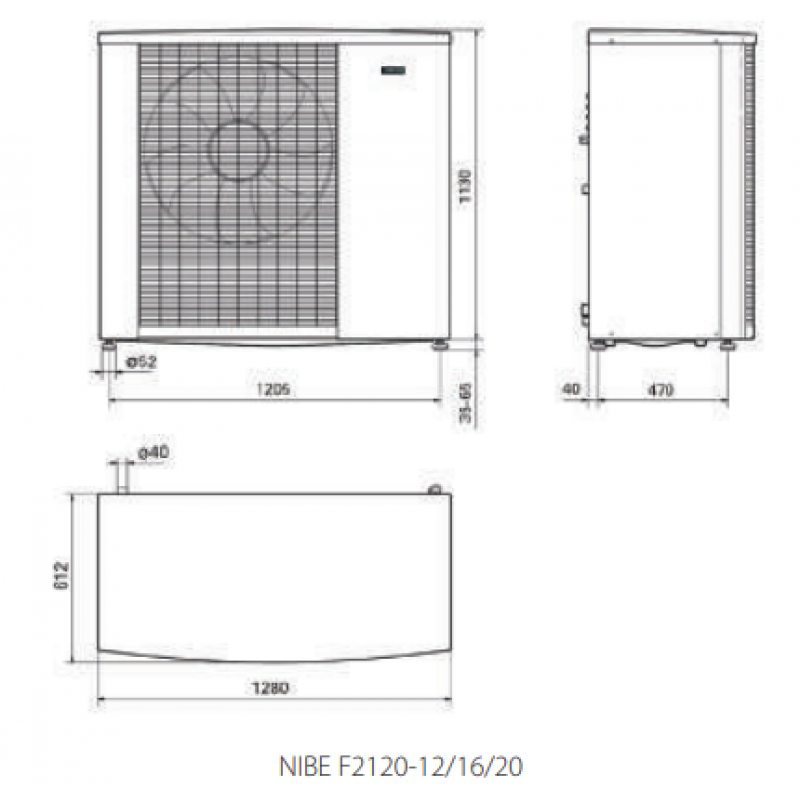 NIBE F2120-16 Pompa ciepła powietrzna typu monoblok o modulowanej mocy do 13kW Kod 064139 