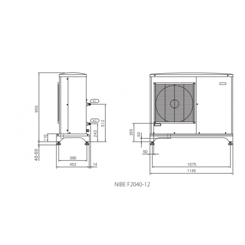 NIBE F2040-12 Pompa ciepła powietrzna typu monoblok o modulowanej mocy do 12kW Kod 064092 