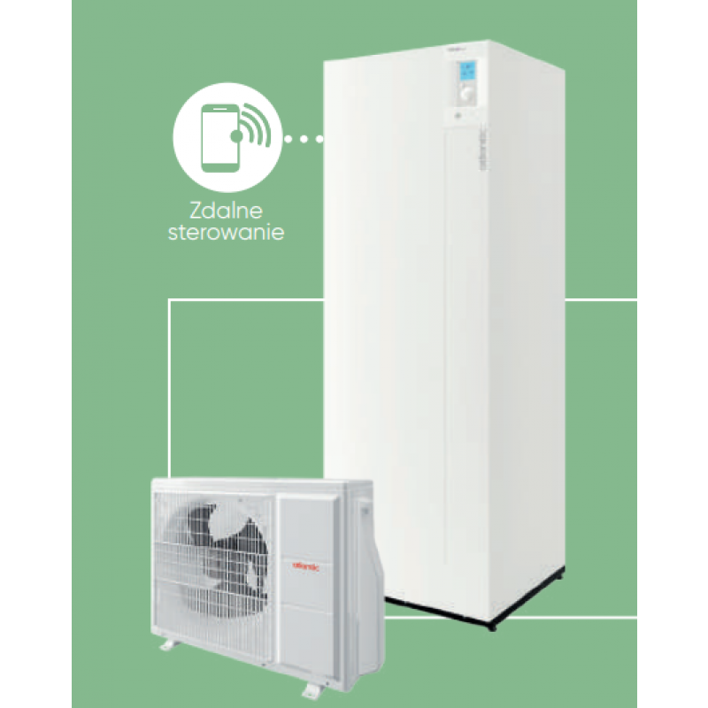 Atlantic EXTENSA AI Duo R32 Powietrzna pompa ciepła 10kW z zasobnikiem c.w.u. 190l, z możliwością sterowania przy użyciu aplikacji COZYTOUCH Kod 526162 