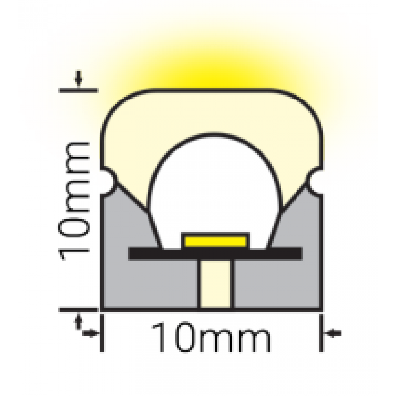  Nextec TAŚMA LED NEON LED FLEX (R) 24V, IP67, 120 LED o mocy 14,4W/m, 3000K (+/-200K), długość 5m, 10 x 10mm Kod PJ033171 
