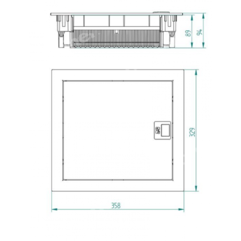 Onnline MT Rozdzielnica podtynkowa metalowa, 1x12 modułów, z listwami, 358x329x94 mm, IP30, drzwi w kolorze obudowy KOD: 2071-00 