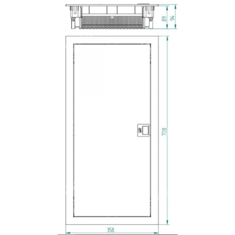 Onnline MT Rozdzielnica podtynkowa metalowa, 4x12 modułów, z listwami, 358x728x94 mm, IP30 (N+PE), drzwi w kolorze obudowy KOD: 2074-00 