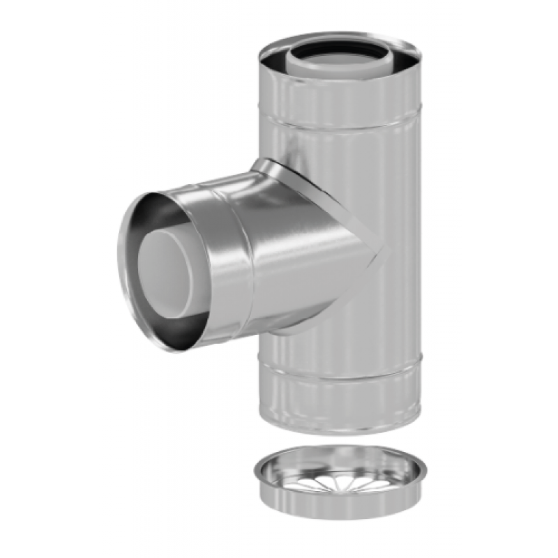Ricom INOX Trójnik koncentryczny PP-ST z zasysem, średnica 110/160 Kod IN110/160RZ