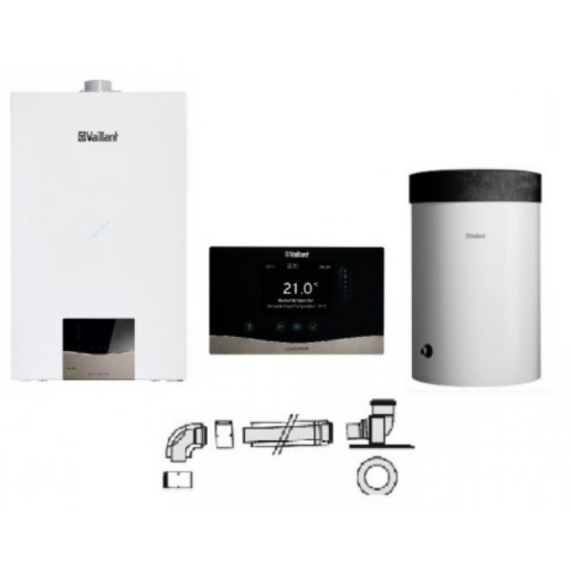 Vaillant VC 20CS/1-7 + VIH R 120/6M + sensoCOMFORT VRC 720 + zestaw do szachtu kod: 0010038079