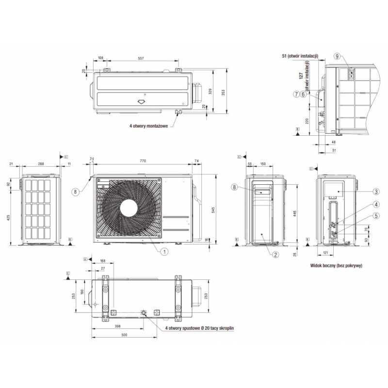 LG Standard-Inverter UUA1.UL0 Jednostka zewnętrzna klimatyzatora 2,5 / 3,2 kW kod UUA1.UL0 