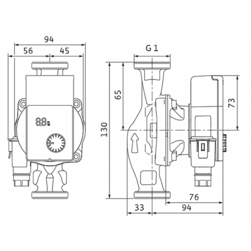 Wilo YONOS PICO 1.0 15/1-6 130 Bezdławnicowa pompa obiegowa z przyłączem gwintowanym Kod: 4248081 