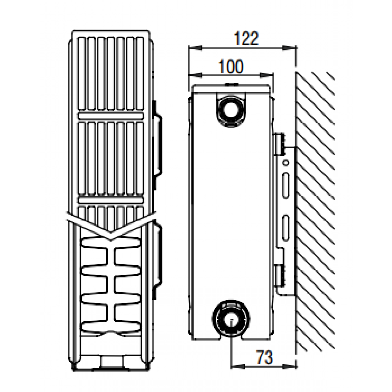 ALTECH COMPACT Grzejnik płytowy, stalowy, boczne podłączenie, 600x400 K22 Kod ALTH-222097 