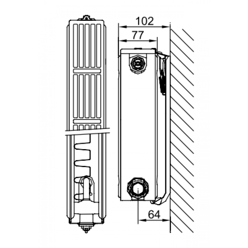 ALTECH PREMIUM Grzejnik płytowy, stalowy, dolne podłączenie, 600x800 VK21 Kod ALTH-262896 