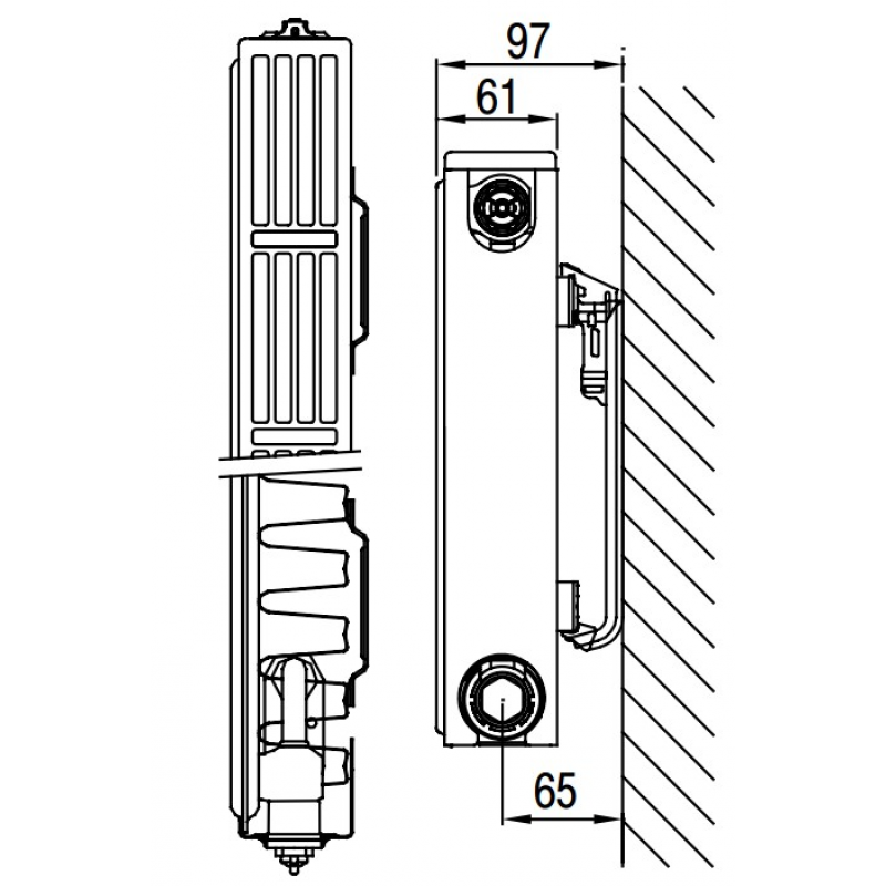 ALTECH PREMIUM Grzejnik płytowy, stalowy, dolne podłączenie, 600x500 VK11 Kod ALTH-222110 