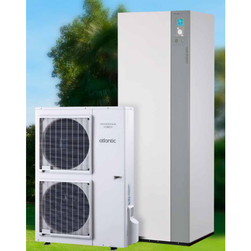 Atlantic EXCELIA AI TRI DUO Powietrzna pompa ciepła o mocy 14kW z wbudowanym zbiornikiem c.w.u. o pojemności 190L  z możliwością sterowania przy użyciu aplikacji COZYTOUCH Kod 526358