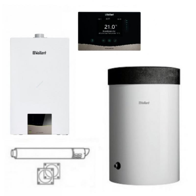 Vaillant VC 20CS/1-7 + VIH R 150/6M + sensoCOMFORT VRC 720 + wyrzut boczny kod: 0010038086