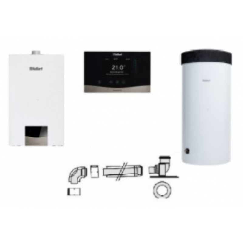 Vaillant Pakiet ecoTEC exclusive VC 25CS/1-7 Kocioł kondensacyjny jednofunkcyjny + VIH R 150/6M + sensoCOMFORT VRC 720 + zestaw do szachtu kod: 0010038083