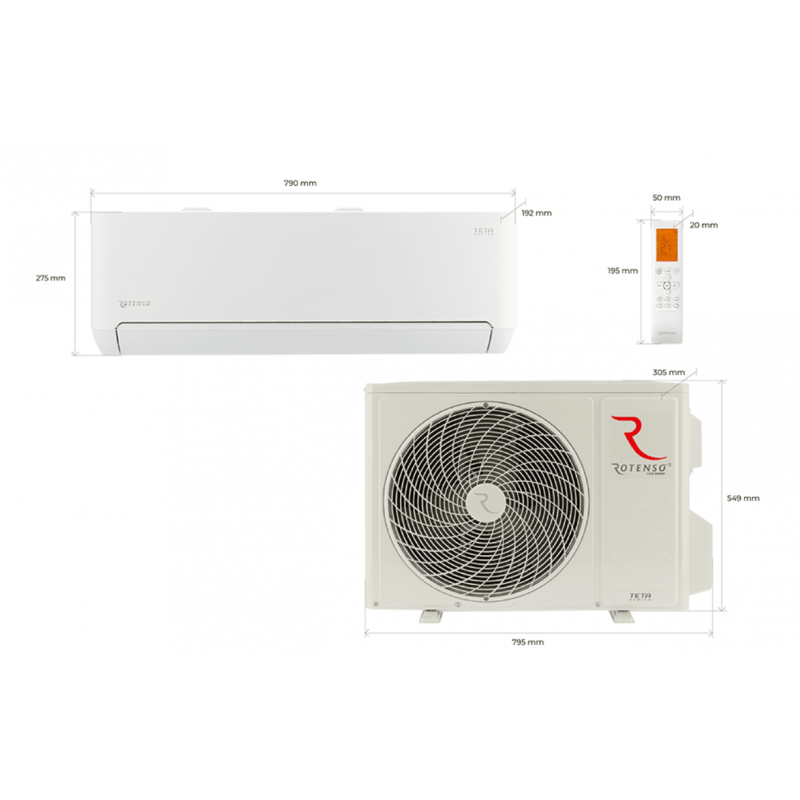 Rotenso Teta TA35Xi Klimatyzator pokojowy (jednostka wewnętrzna), o mocy 3,5 kW Kod TA35Xi  