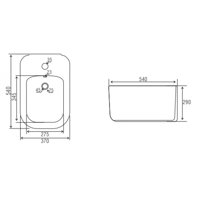 Alterna EDEN Bidet wiszący 540x370x280 Kod ALTN-124485 