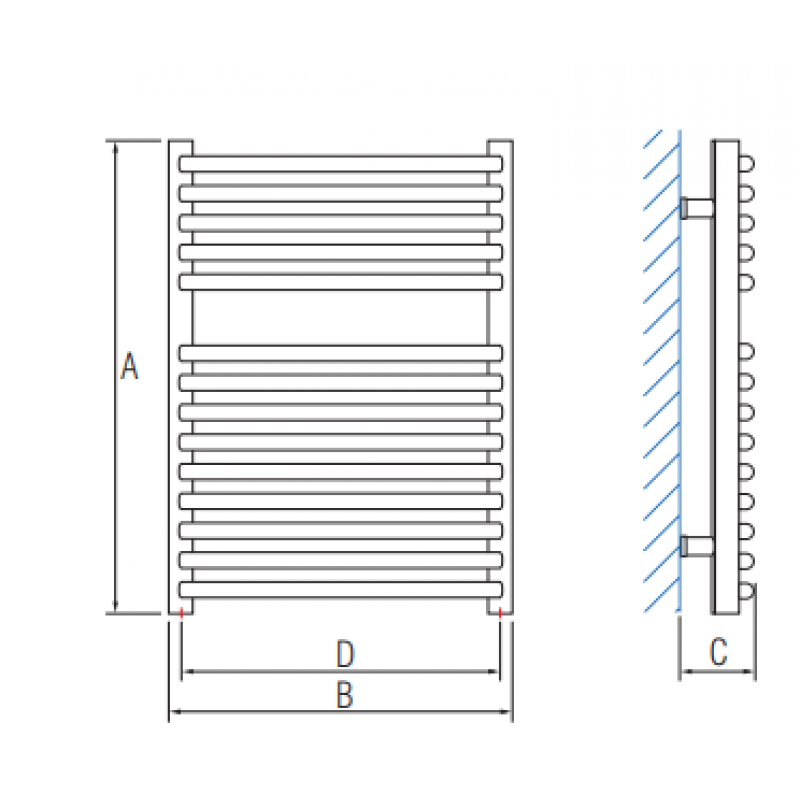 Alterna IRIS Grzejnik łazienkowy stalowy 500x915mm, 560W, kolor biały Kod ALTN-982310 