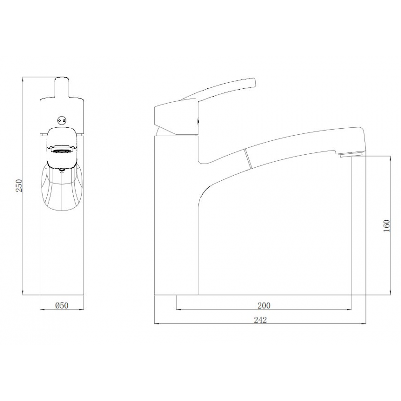 Alterna IRIS Bateria zlewozmywakowa stojąca jednouchwytowa, wyciągana wylewka Kod ALTN-194569 