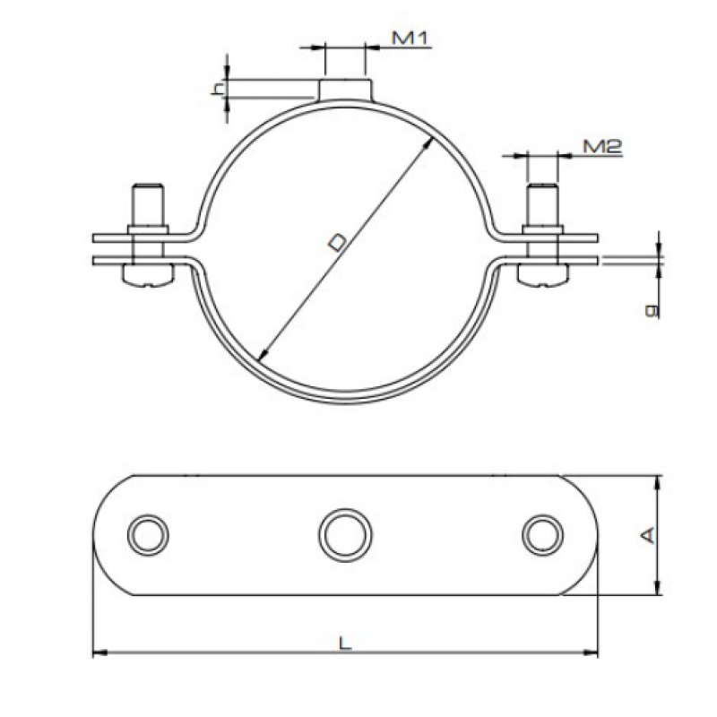 NoviPro Obejma pojedyncza do rur bez izolacji DN 2 cale Kod NOVI-198274 