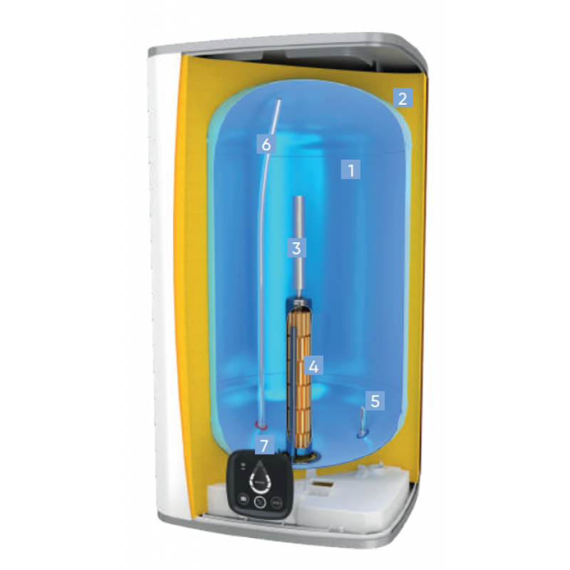 Atlantic CUBE 2 Wi-Fi 75L Pojemnościowy ogrzewacz wody, wiszący, 75 litrów, kolor biały, sterowanie przez Wi-Fi, moc 2,4kW Kod 851339 