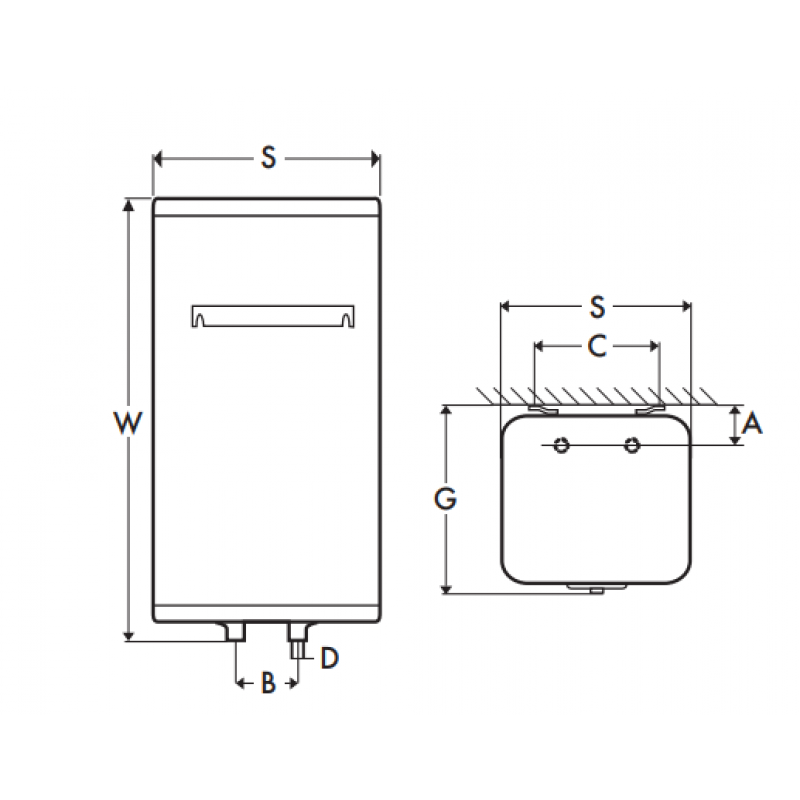 Atlantic CUBE 2 Wi-Fi 75L Pojemnościowy ogrzewacz wody, wiszący, 75 litrów, kolor biały, sterowanie przez Wi-Fi, moc 2,4kW Kod 851339 