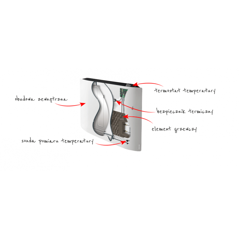 Atlantic DIVALI HORIZONTAL 1000W Grzejnik elektryczny, radiacyjny (kolor biały) Kod 507609 