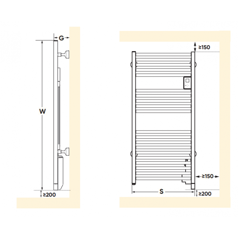 Atlantic DORIS Suszarka łazienkowa elektryczna 750W, 500x1580mm, kolor biały Kod 850258 