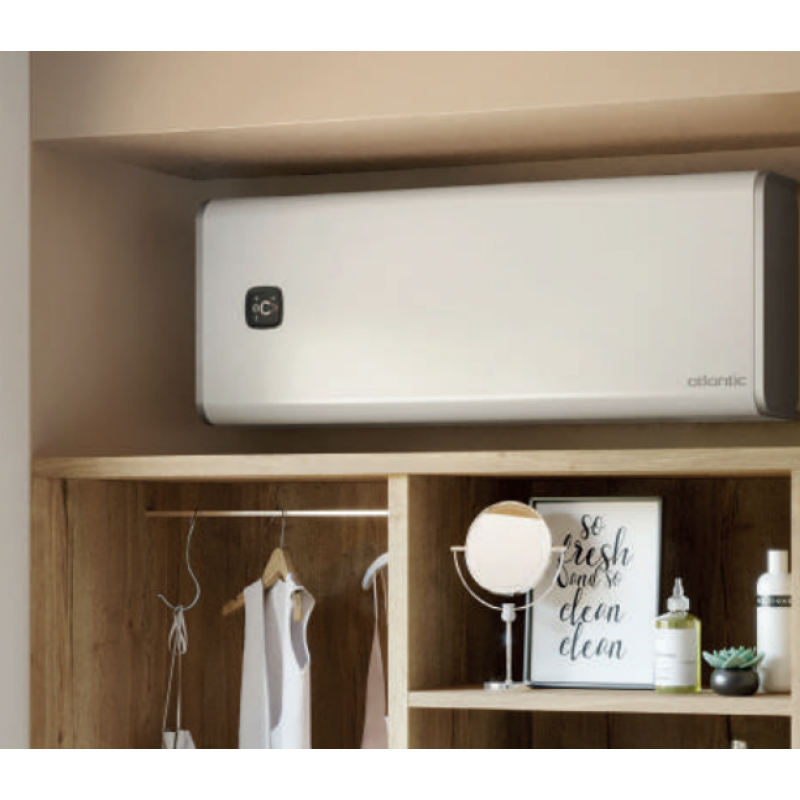 Atlantic VERTIGO 2 WI-FI 50 SILVER Pojemnościowy ogrzewacz wody, montaż poziomy lub pionowy, pojemność 40 litrów, kolor srebrny, łączność przez Wi-Fi Kod 831217 