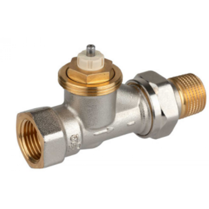 Honeywell V2020 Zawór termostatyczny, prosty, wkładka SX, 1/2", gwint wewnętrzny, złączka do grzejnika z uszczelnieniem metal-metal, korpus standard Kod V2020DSX15