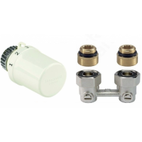 Honeywell Thera-6 Zestaw do grzejników dolnozasilanych: głowica Thera-6 T3019, zawór podwójny, kątowy, 2-rur., z odcięciem, 1/2 Kod TL3096EY15