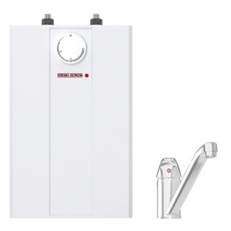 Stiebel Eltron ESH 5 U-N Trend Set +A Zestaw pojemnościowy ogrzewacz wody, bezciśnieniowy z armaturą, pojemność 5 litrów o mocy 2kW, podumywalkowy Kod 201387