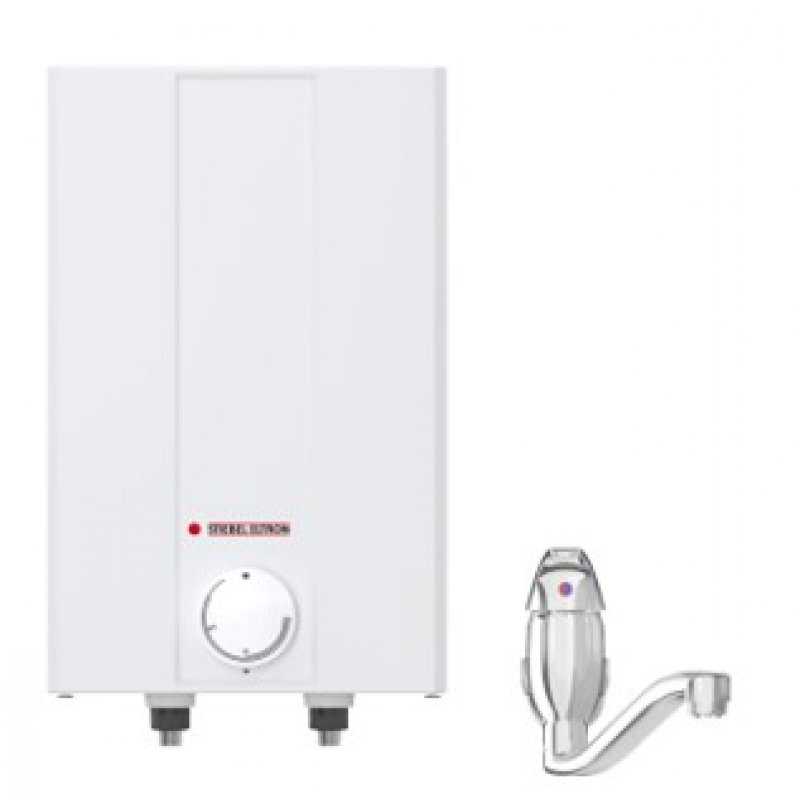Stiebel Eltron ESH 5 O-N Trend Set +A Zestaw pojemnościowy ogrzewacz wody, bezciśnieniowy z armaturą, pojemność 5 litrów o mocy 2kW, nadumywalkowy Kod 201389