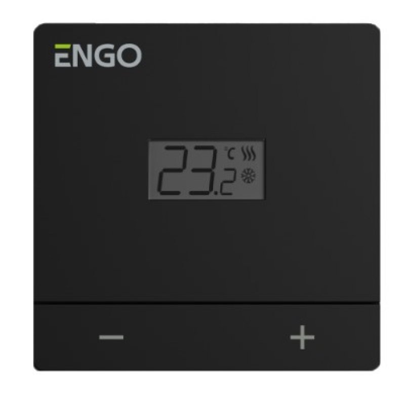 Engo Controls EASY-BATB Regulator temperatury przewodowy, natynkowy, bateryjny, dobowy, kolor czarny Kod 932332983