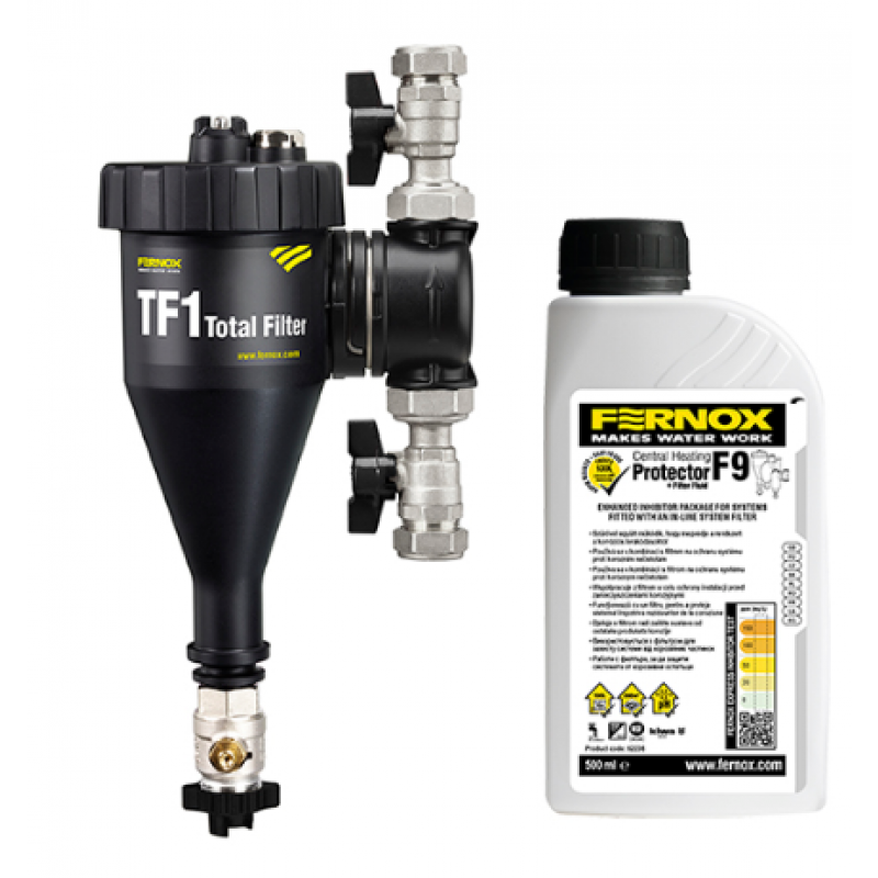 Fernox Filtr magnetyczno hydrocyklonowy TF1 Total Filter 3/4 + Filter Fluid F9 Kod 62147