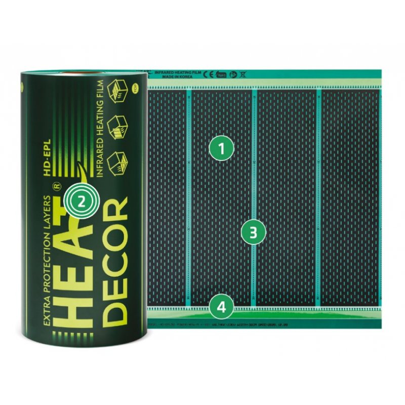 Heat Decor Zestaw Wi-Fi Folia grzewcza HD310G - szerokość 100cm, moc 140W/5m2 z termostatem bezprzewodowym HD-T500/W Wi-Fi Kod HD310G.140.5 