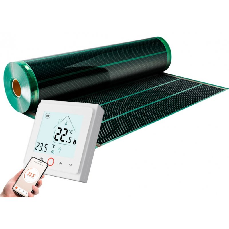 Heat Decor Zestaw Wi-Fi Folia grzewcza HD310G - szerokość 100cm, moc 140W/5m2 z termostatem bezprzewodowym HD-T500/W Wi-Fi Kod HD310G.140.5