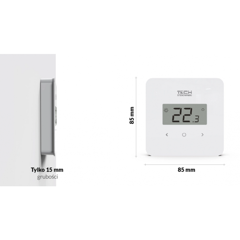Tech R-12b Przewodowy regulator pokojowy (montaż natynkowy) do listwy L-X, biały Kod WG.11.0670 
