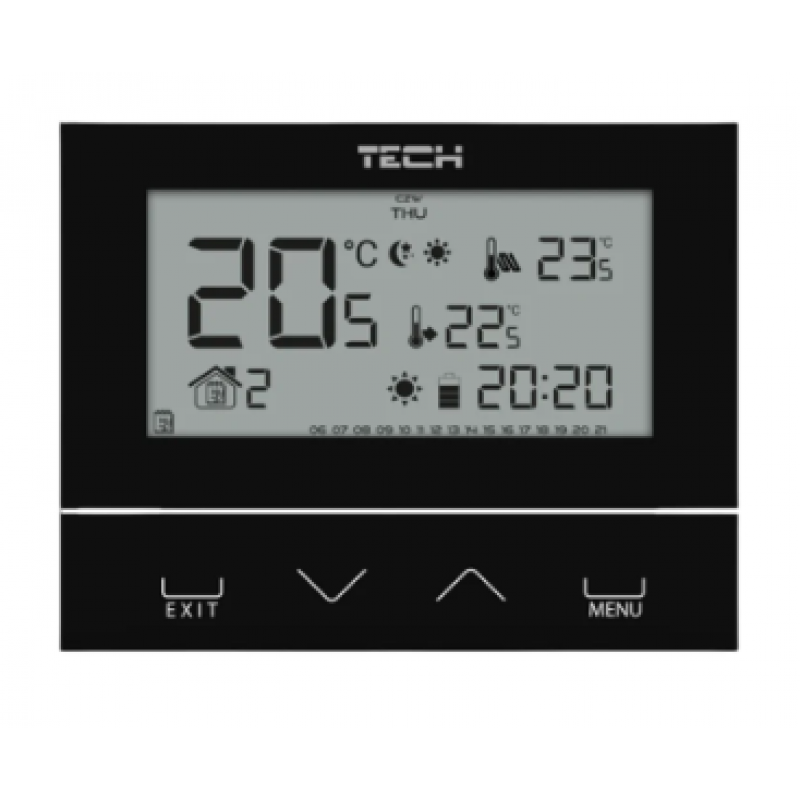 Tech ST-292V2 Regulator pokojowy bezprzewodowy dwustanowy, kolor czarny kod ST-292V2 Kod WG.11.0426