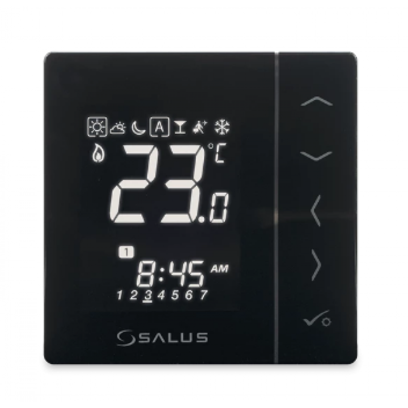 Salus Controls VS30B EXPERT NSB Regulator przewodowy, podtynkowy, cyfrowy, tygodniowy, 230V, kolor czarny Kod 615132930