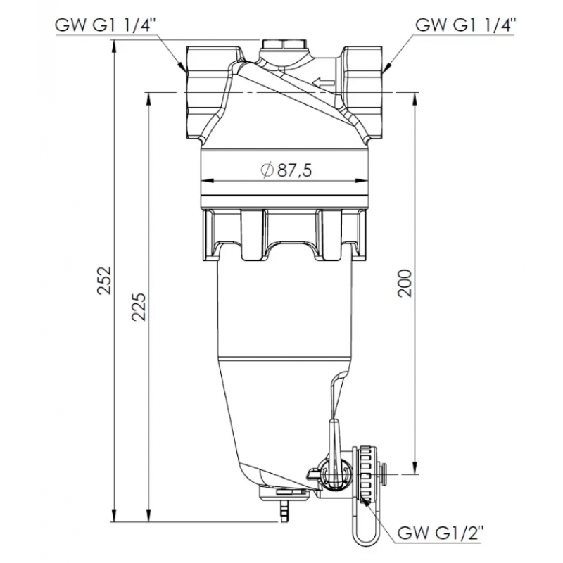 Afriso Magnetyczny separator zanieczyszczeń ADS 181 HP do pomp ciepła, 2 x GW G1 1/4 cala, Kvs 17,9 m3/h, 3 bar kod: 7718100 