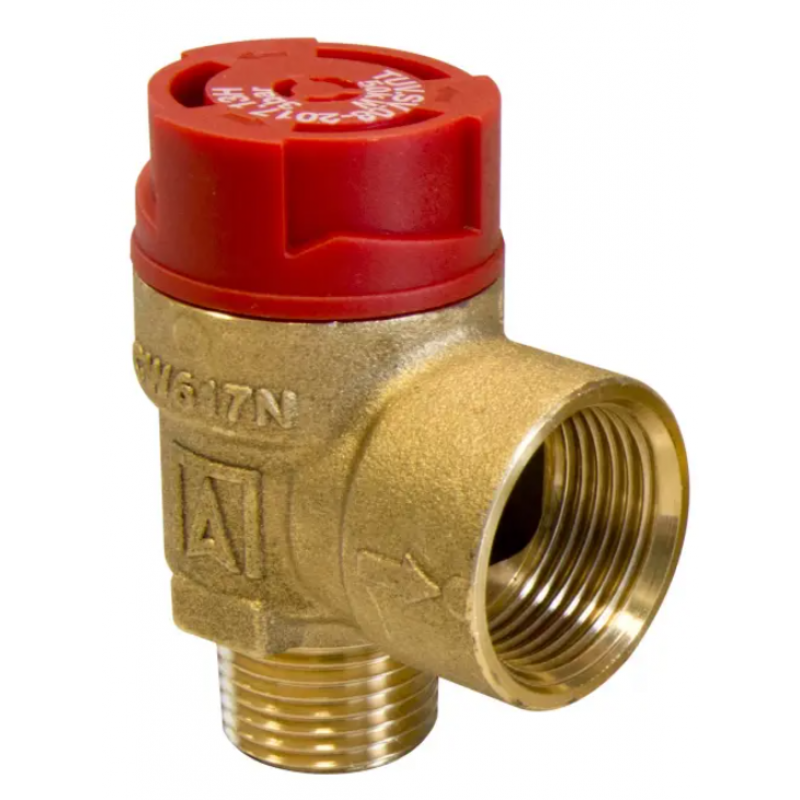 Afriso Zawór bezpieczeństwa do c.o. MS, przyłącza G1/2cala x Rp3/4cala, 2,5 bar kod: 42522