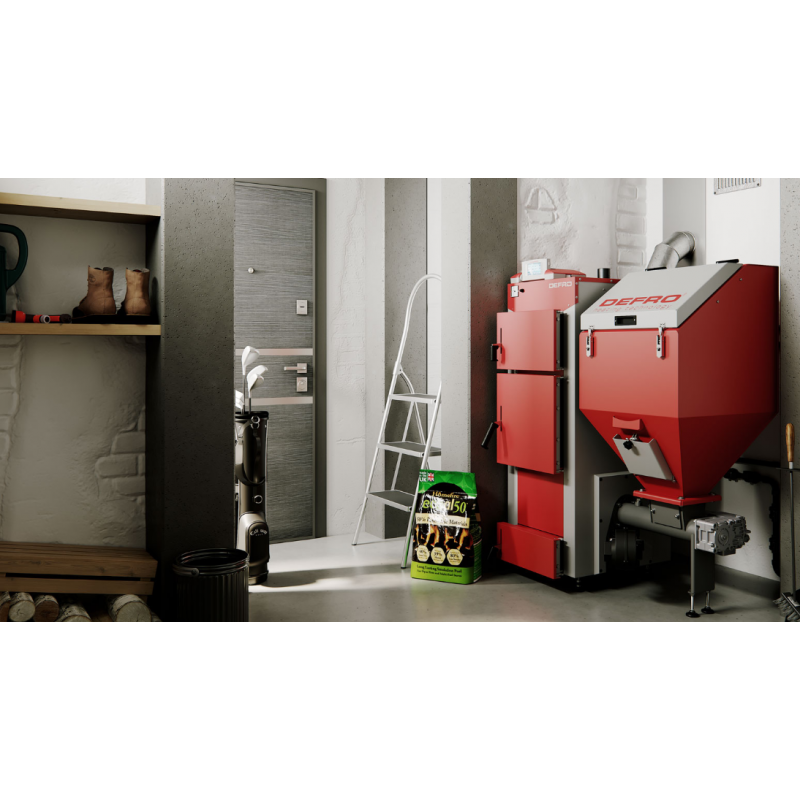 Defro KOMFORT EKO LUX  Kocioł na eko-groszek 20kw prawy Kod KOMFORT EKO 20 LUX 45st Prawy 