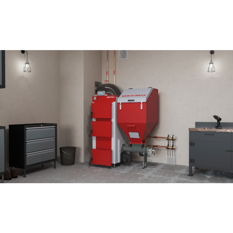 Defro KOMFORT EKO MINI  Kocioł na eko-groszek 24 kw lewy Kod KOMFORT EKO MINI 24 LEWY 