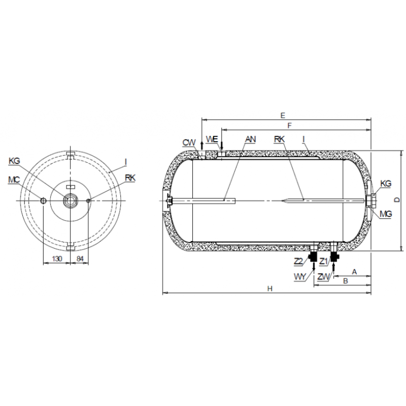 Elektromet WGJ-g 140l Wymiennik dwupłaszczowy TURBO, emaliowany w polistyrenie kod 223-14-000 