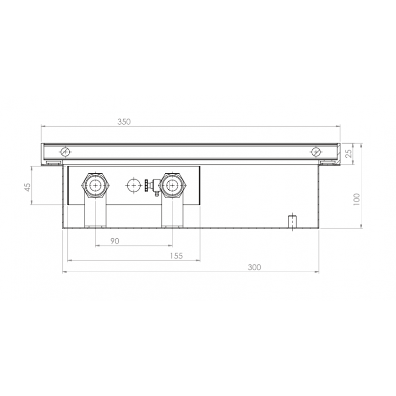 Regulus DUO 100/300/350/600 Grzejnik kanałowy L-600, miedziano-aluminiowy kod CADU10/600 
