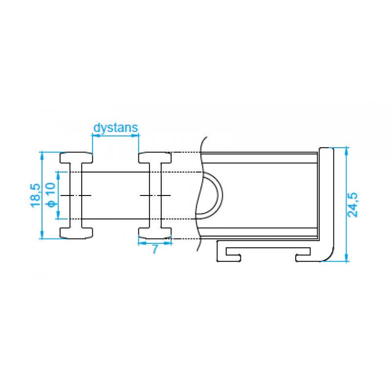Regulus Podest - aluminiowy 300, 10 mm, długość 1500 mm do grzejników TRIOVENT / QUATTROVENT kod POAL1030/1500 