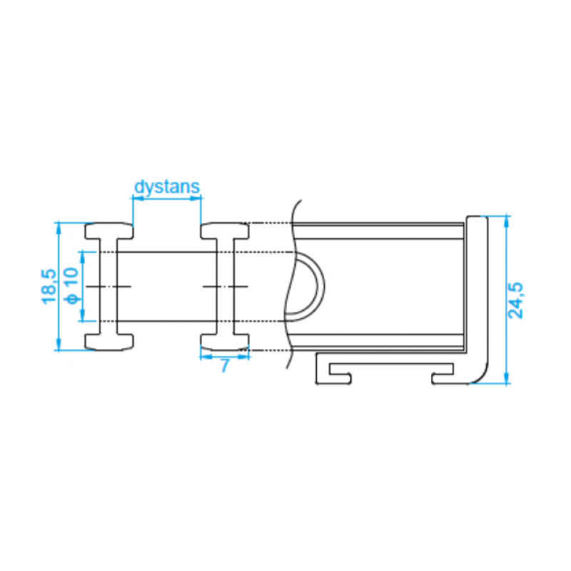 Regulus Podest - aluminiowy 350, 10 mm, długość 3200 mm do grzejników DUO / QUATTRO kod POAL1035/3200 
