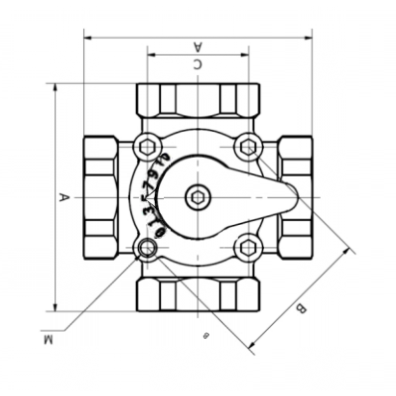 Womix, MIX M 4 - 50, Zawór mieszający, 4 - drogowy, 2 cale, Kod 602009 