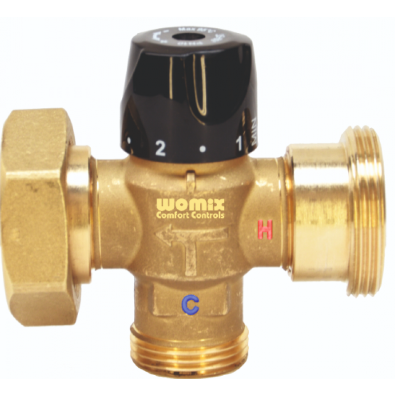 Womix, Womix, MIX THERM - R, 35 - 60 stopni C ,Termostatyczny zawór mieszający z mosiężną nakrętką 1 1/2cala, kod 601218