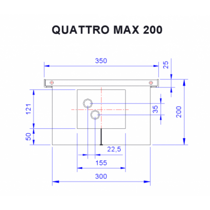Regulus QUATTRO 200/300/350/2600 Grzejnik kanałowy L-2600, miedziano-aluminiowy kod CAQU20/2600 