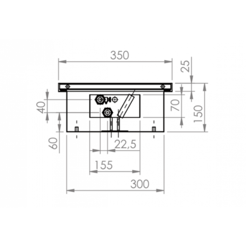 Regulus QUATTRO 150/300/350/2800 Grzejnik kanałowy L-2800, miedziano-aluminiowy kod CAQU15/2800 