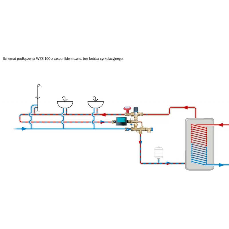 Afriso WZS 100 ATM Kvs 2,5 m3/h grupa pompowa do c.w.u Kod 6840500